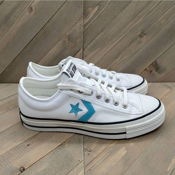 Converse Star Player 76 White Ocean Drip Blue‎ Casual Sneakers Womens Size 9.5 - Picture 2 of 9